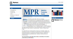 Desktop Screenshot of mpr.nomos.de